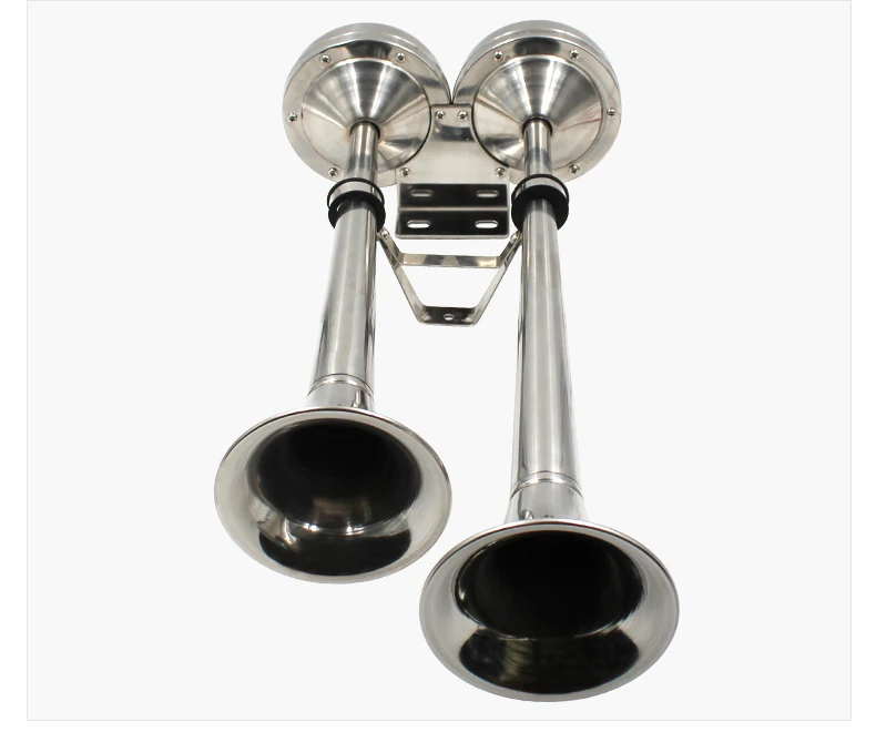 Marine Dual Trumpet Horn Boat Stainless Steel Electric Horn 18-1/2 inch 12V double/two tube horn flute horn AFI