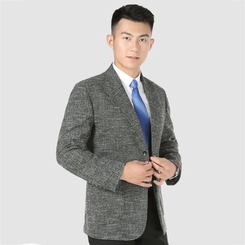 Пиджак мужской офисный повседневный модный свободный пиджак с длинным рукавом