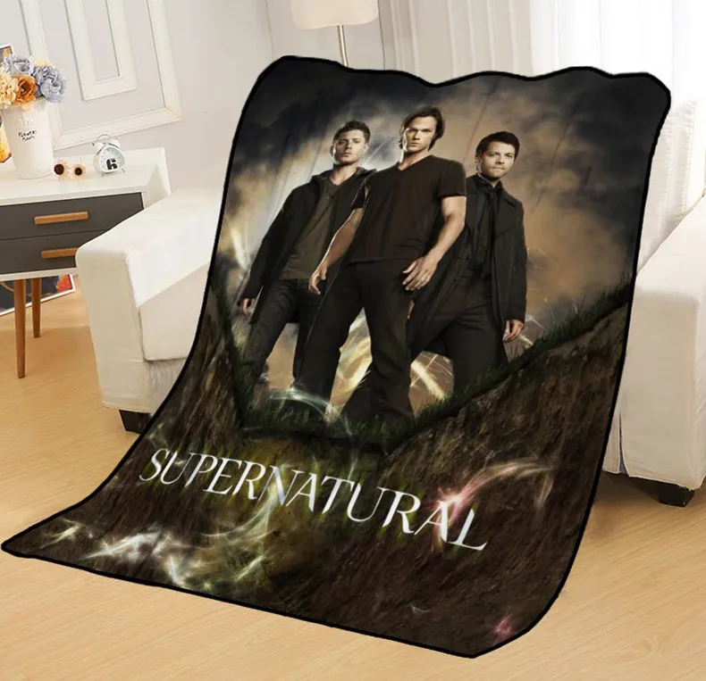 

Supernatural Movie Blanket Mat Bedspread Bed Cover Fans Soft Fleece Blanket Air/Sofa/Bedding Soft Bed Cover