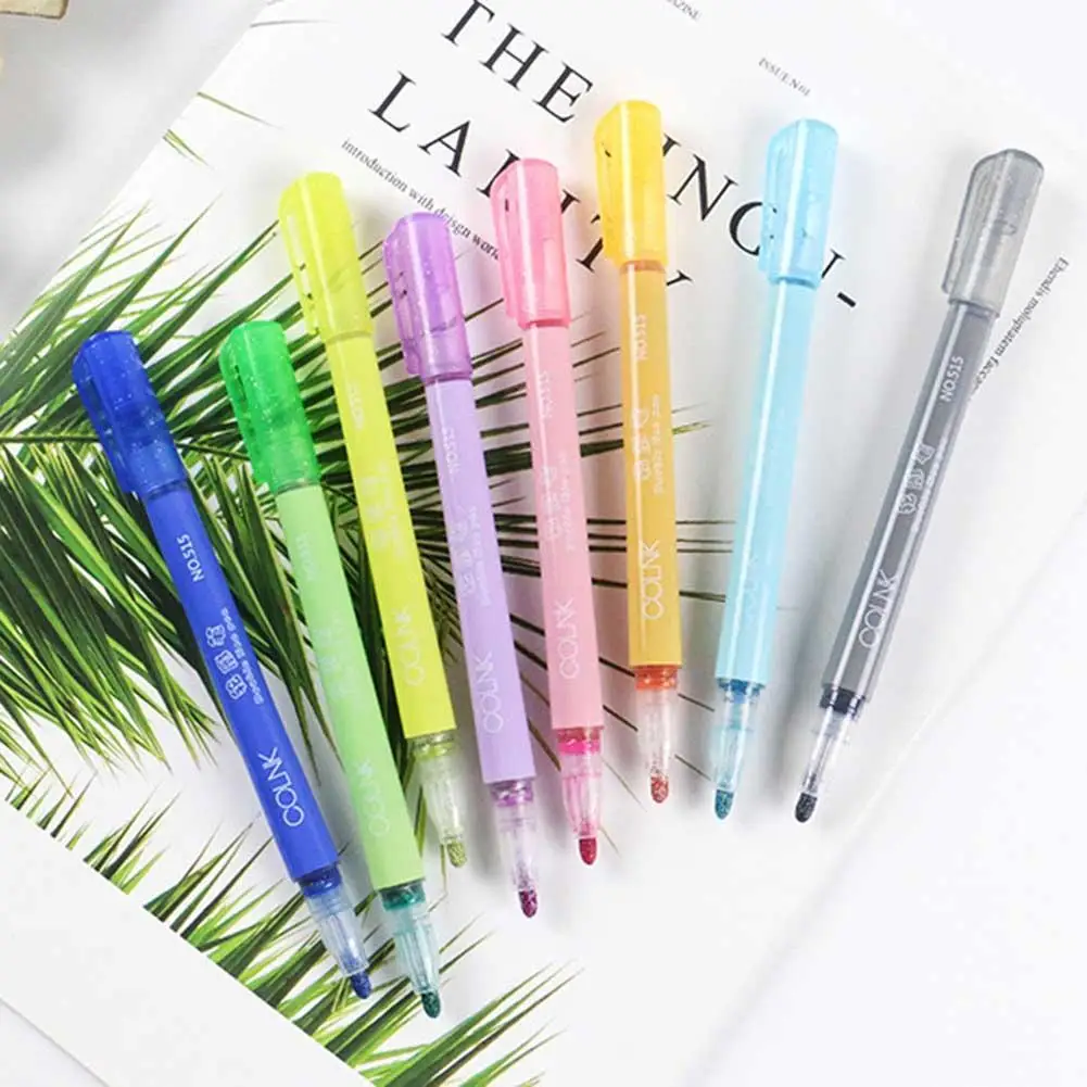 

Double Line DIY Marker Album Highlighter Pen Student School Office Stationery