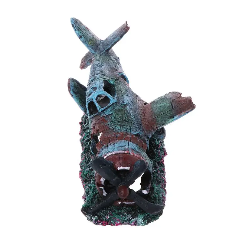 Аквариум военный самолет украшение для аквариума из смолы обломки шкура пещера