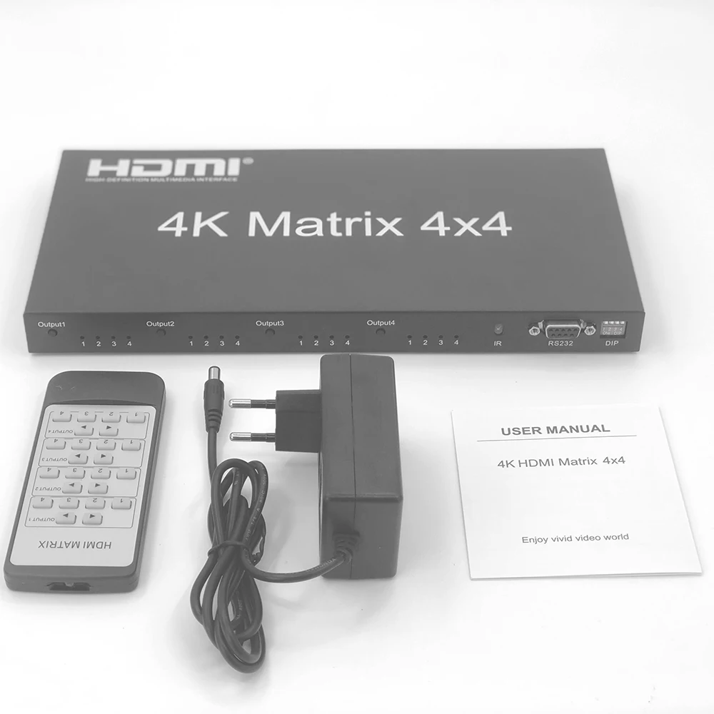 HDMI 2,0 матричный 4X4 HDMI матричный 4X4 HDMI сплиттер коммутатор 4 в 4 из матрицы с RS232 и EDID управлением HDCP 2,2 4K X 2 K/60 HZ HDR