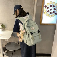 solid color women backpack large capacity travel backpack female schoolbag for teen girl waterproof student bookbag