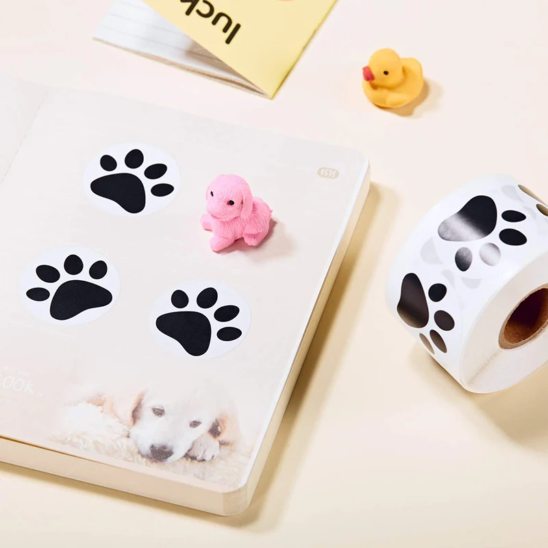 

500pcs/roll Pet Sticker For Envelope Sealing Labels Sticker Black Sticker Stationery Supply