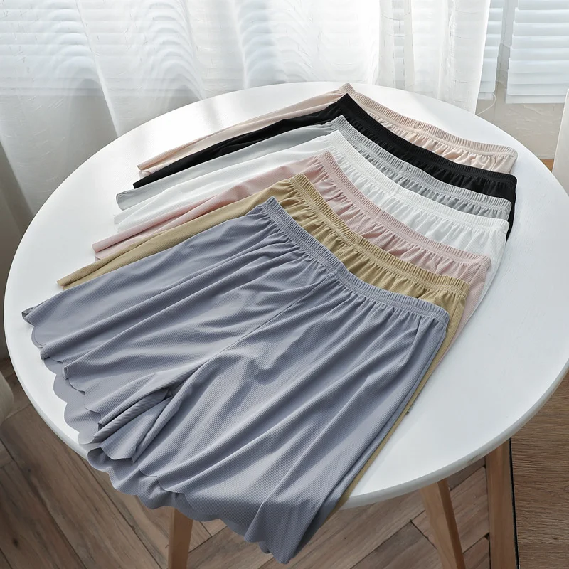 Женские леггинсы из ледяного шелка свободные волнистые короткие штаны