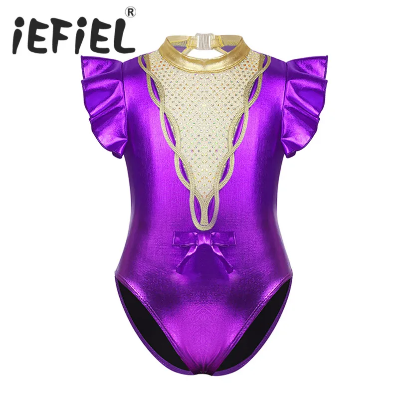 Дети девочки представление на Хэллоуин танцевальный костюм Металлические