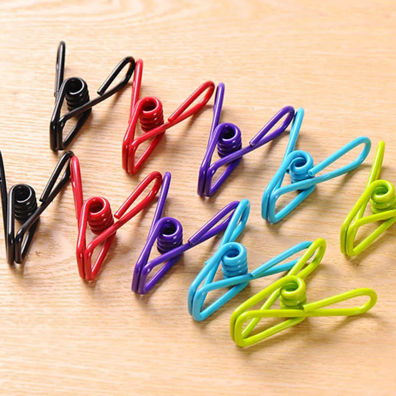 

Excellent Quality 10pcs Stainless Steel Clothes Peg Towel Socks Clip Pants Clothes Underwear Clips Small Metal Clips for Hanger