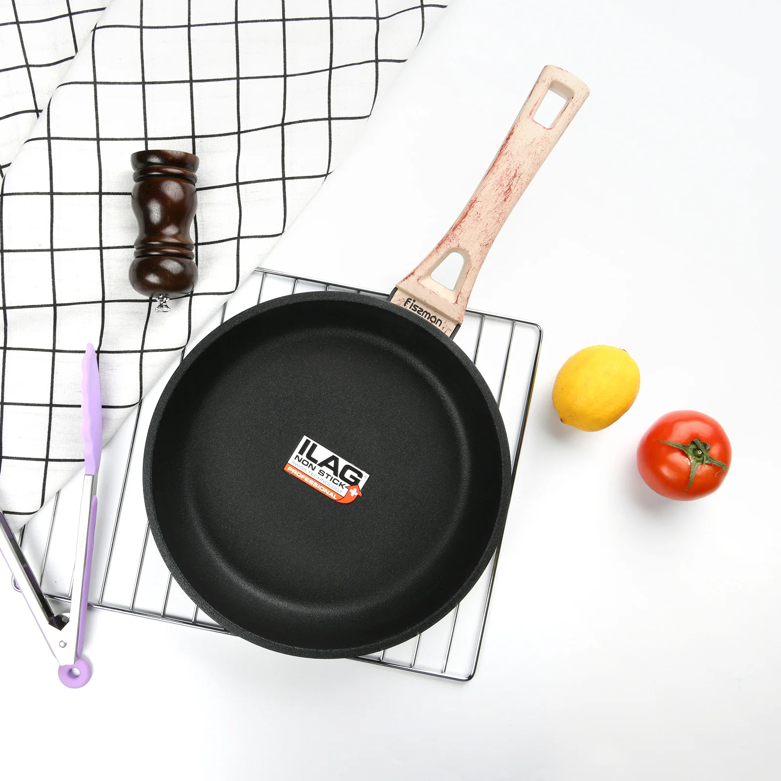 FISSMAN черная жемчужная серия сковорода антипригарное покрытие алюминиевая