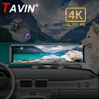 12 дюймов Видеорегистраторы для автомобилей потоковый медиа-Dash Cam 1080P Touch Экран Двойной объектив 4K видео Регистраторы Зеркало заднего вида резервного копирования Камера Регистратор