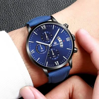 fashion men quartz business wristwatch sport stainless steel case leather strap watch relogio masculino men watches reloj hombr