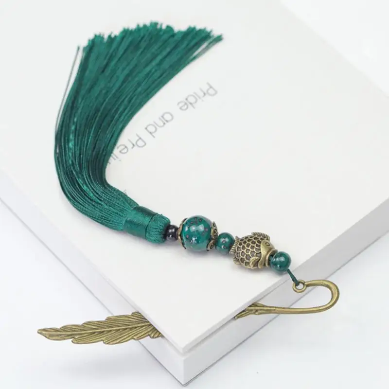 Длинная Новинка металлическая Закладка с кисточкой плетение волос застежка