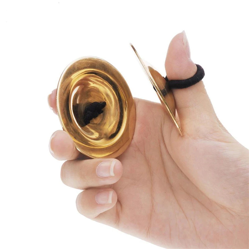 

Child Musical Instrument Toys Metal Early Education Baby 1 Pair Copper Cymbals Silver Belly Dance Finger Dial Pads