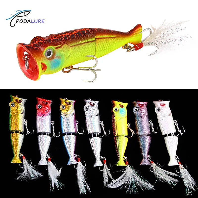 

Artificial Hard Baits Thritop Wobblers Popper Fishing Lures 11g 10.5cm Split Bodice Tackle