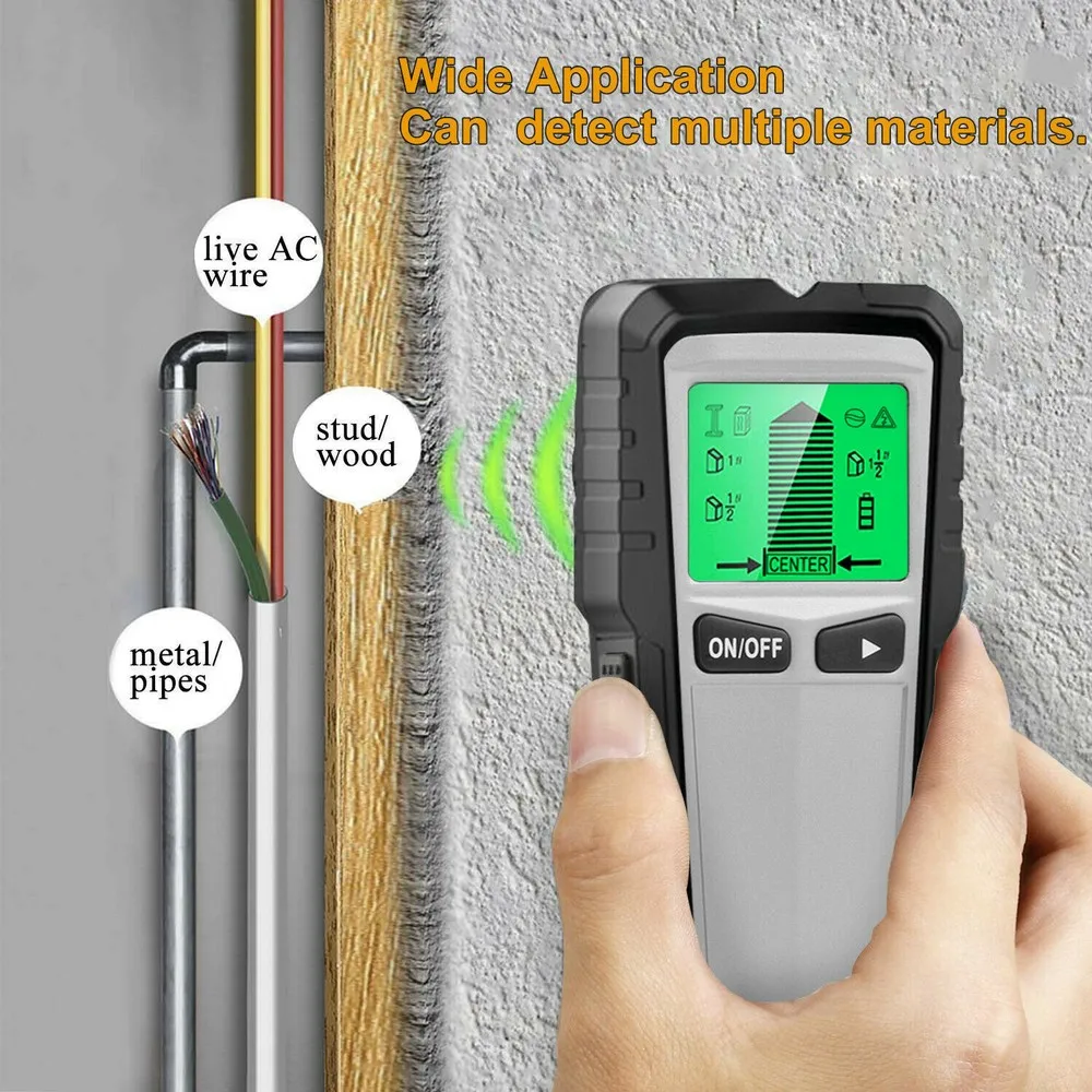 

5 in1 Wall Wood Stud Detector Finder Scanner Metal Wire Cable Detector Pipe Tester Meter Electric Automatic Alarm Stud Finder