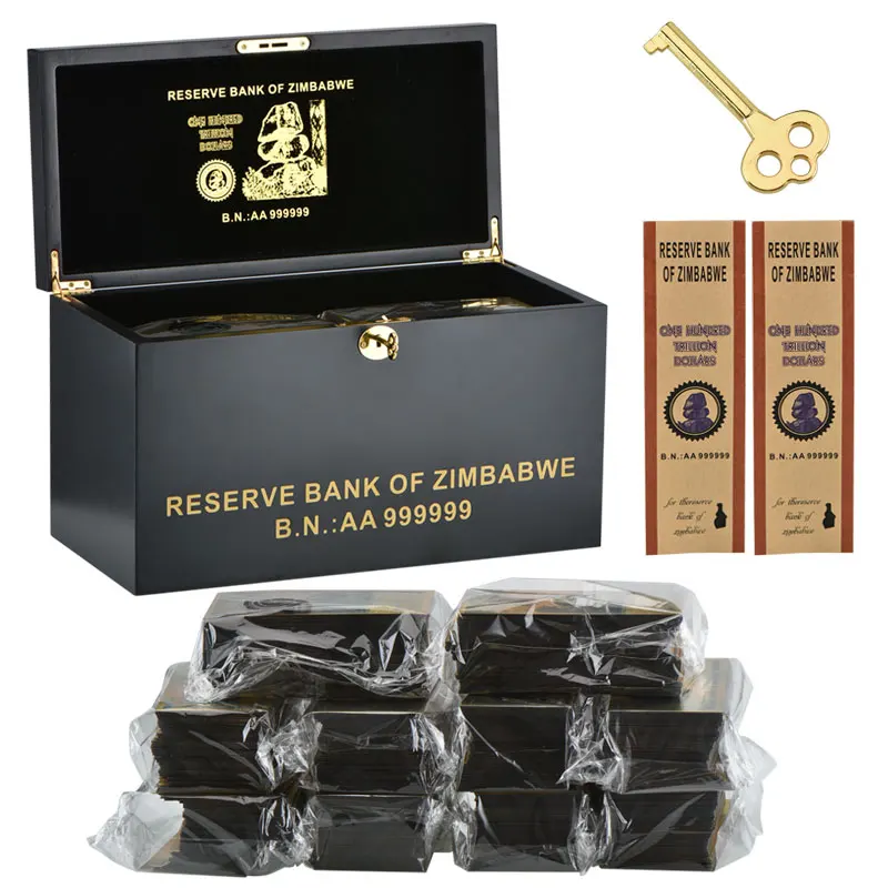 Поддельные деньги 1000 шт. 100 трлн долларов Зимбабве золотые банкноты с качество