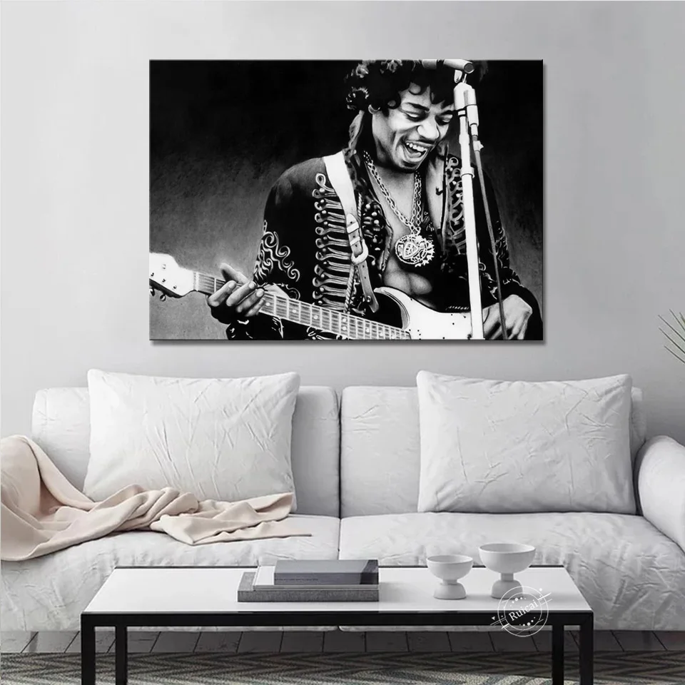 Постер Jimi Hendrix Картина на холсте с изображением знаменитой рок звезды
