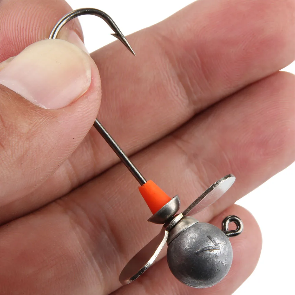 Палисандр 2 шт. круглые Jig Head лезвие спиннера рыболовный крючок 5g 7g 10g 14g Одиночная