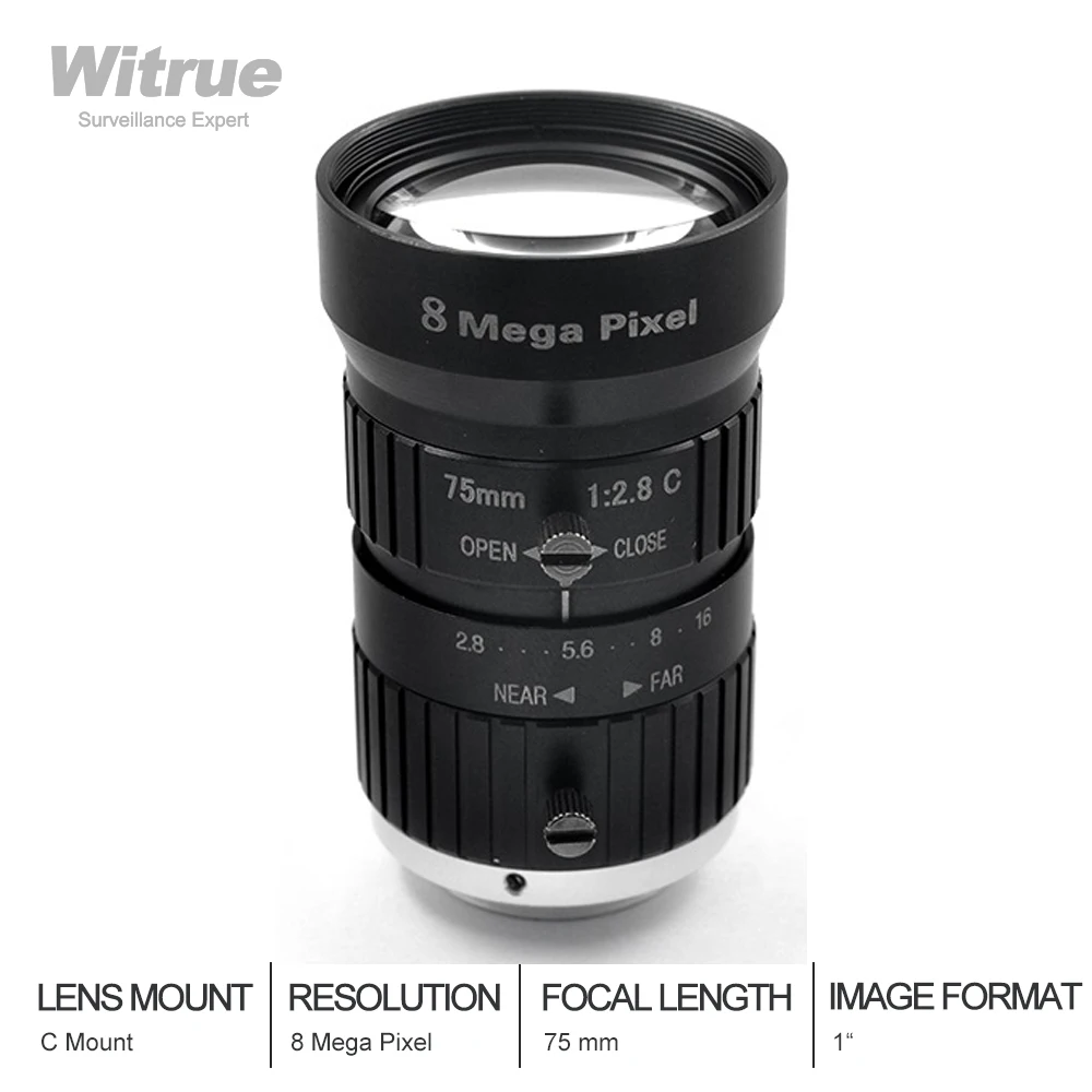 

Камера видеонаблюдения HD, 8 Мп, объектив 75 мм с креплением, ручная диафрагма F2.8, диафрагма 1 дюйм, формат изображения, камера безопасности, про...