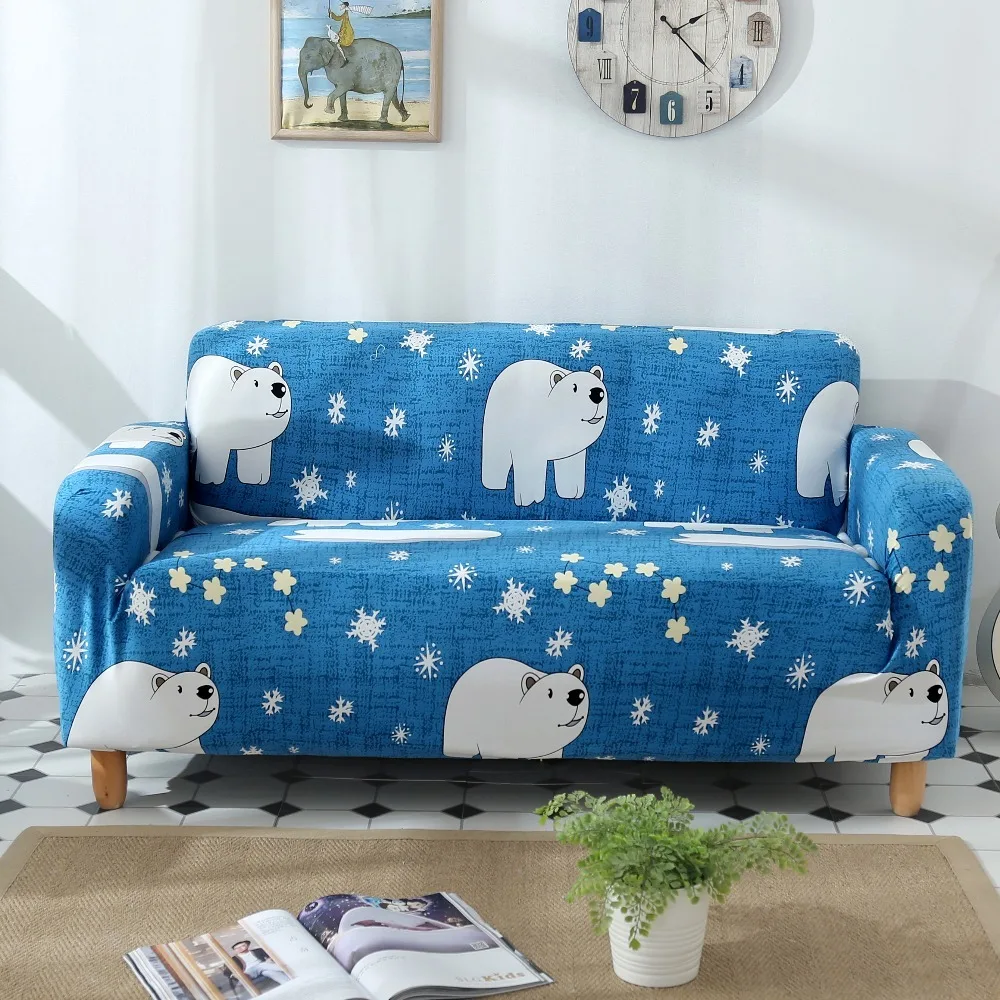 

Elastic Cotton Sofa Cover Slipcovers All-inclusive Couch Case For Different Shape Sofa Bear High Quanlity Solid European Style