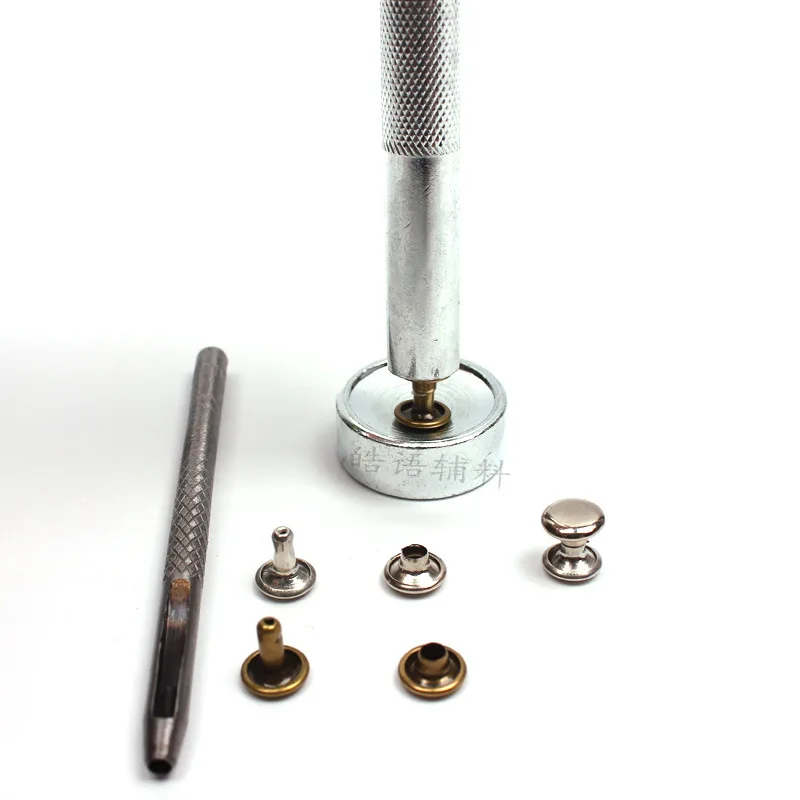 50 комплектов заклепок + набор инструментов для установки зеленый бронзовый