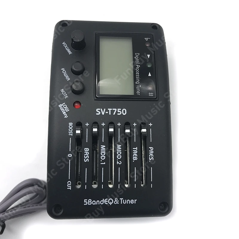 SV-T750 5-полосный эквалайзер с тюнером для гитары пьезо-звукосниматель