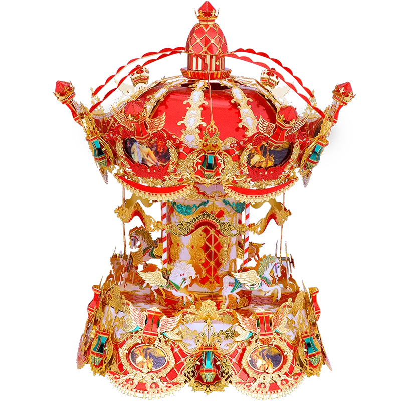 Забавный 3D нано-пазл Piececool металлические модели карусели обучающие игрушки для