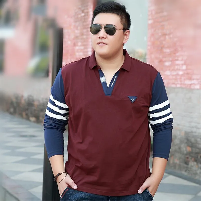

new plus size 8XL 7XL 6XL Mens Polo Shirt Brands Male Long Sleeve Fashion Casual Loose Solid Embroidery Polos Men Jerseys
