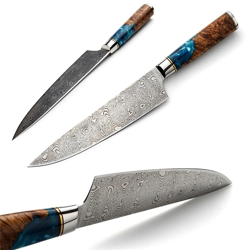 Нож шеф-повара Grandsharp 7 5 дюймов 110 слоев Дамасские кухонные ножи кухонная посуда из