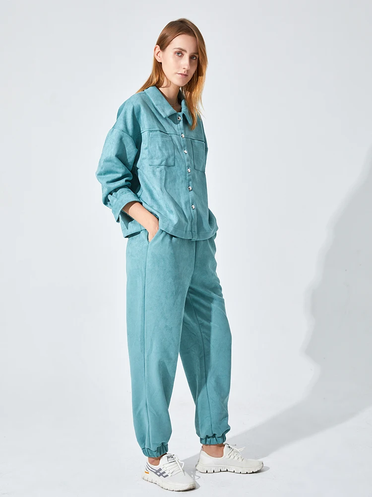 GCAROL женские спортивные костюмы бархатная куртка и брюки с открытыми плечами