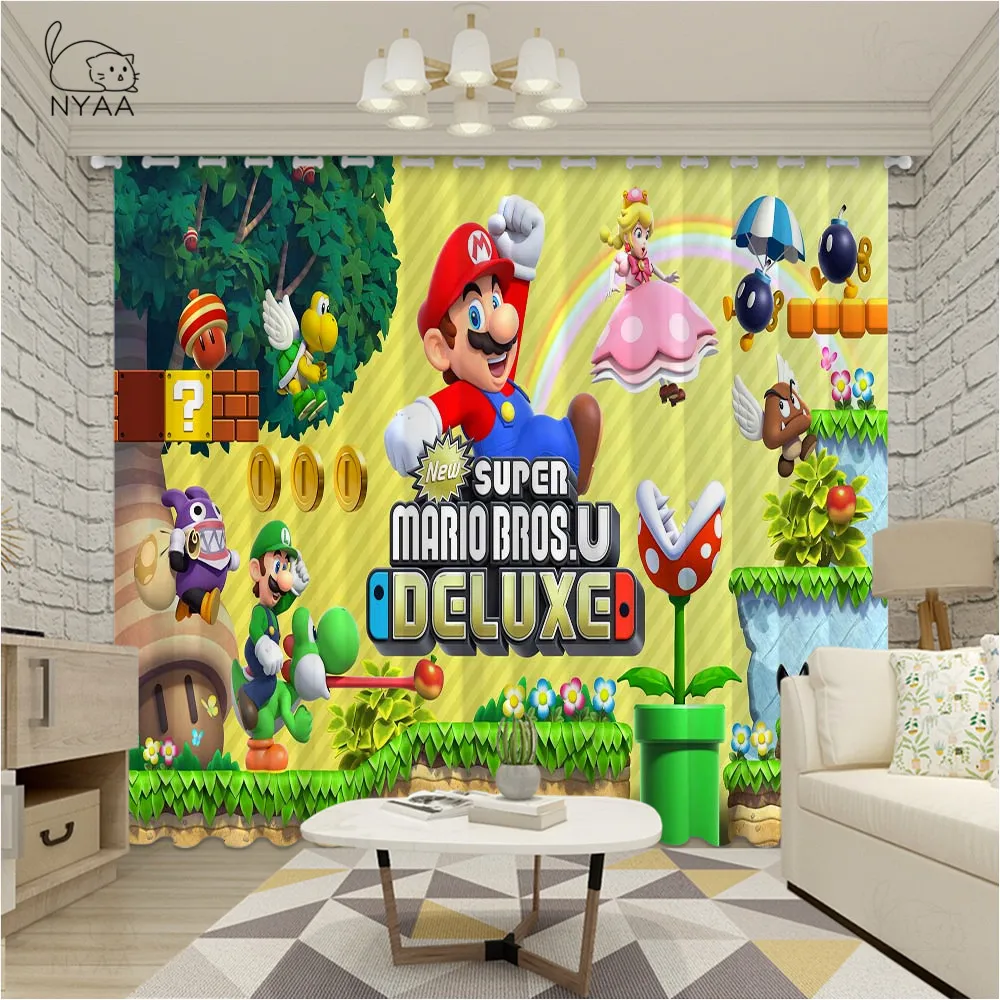 Занавески NYAA затемняющие ультратонкие 3D занавески на окна в стиле супер Марио