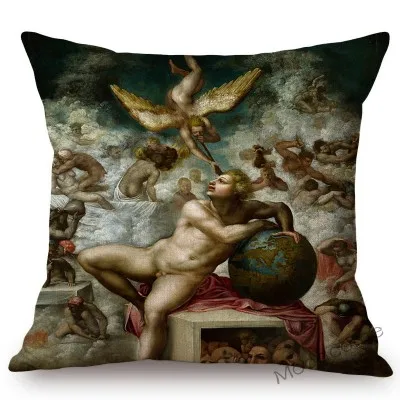 T337-17 Michelangelo итальянский Ренессанс генезис последнее решение Давид знаменитая картина маслом Художественная диванная Подушка Чехол для подушки - Цвет: T337-17