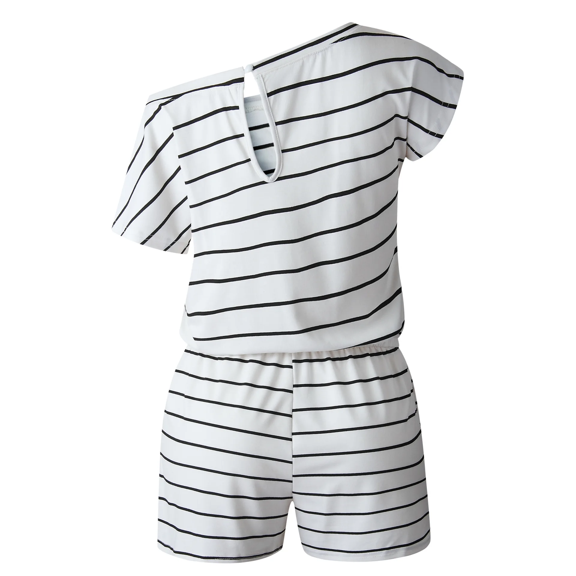 

One Shoulder Jumpsuit Rompers Womens Jumpsuit Shorts Bodycon Striped Jumpsuit One Piece Jumpsuits Women Summer Combinaison Monos