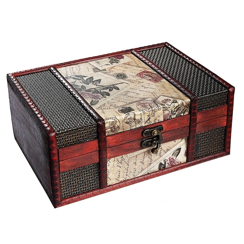 Коробка С Сокровищами 9 0 дюймов ретро-марки маленькая коробка для хранения