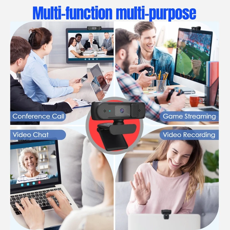 

Webcam with Microphone 5 Megapixel Auto Focus 1080P USB Camera for PC Desktop 28GE