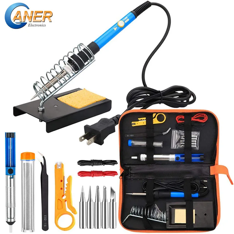 

Ganer Soldering Iron Sets 110V AC 60W Electronic Adjustable Temperature Soldering Iron Kit with Soldering Iron Stand