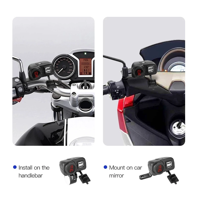 Быстрый мотоцикл Зарядное устройство быстрой зарядки адаптер с светодиодный