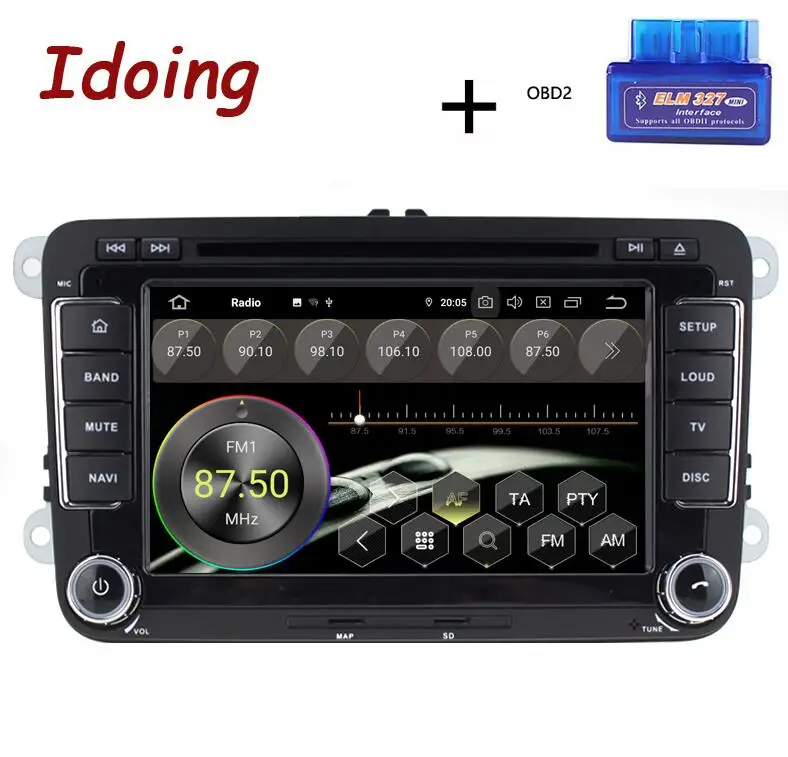 Standard with OBD Idoing " 2din автомобиль Android 9,0 радио плеер для Volkswagen Touran Passat B6 PX5 4G+ 64G 8Core ips экран gps навигация Мультимедиа - Цвет: Standard with OBD
