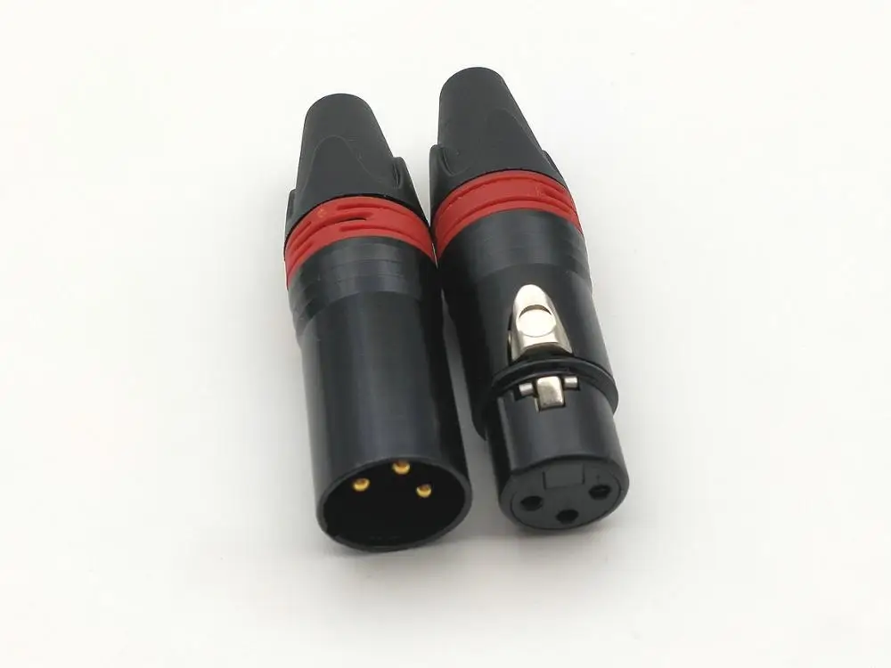 

10 шт. 3 pin XLR аудио кабель MIC Позолоченный разъем новый