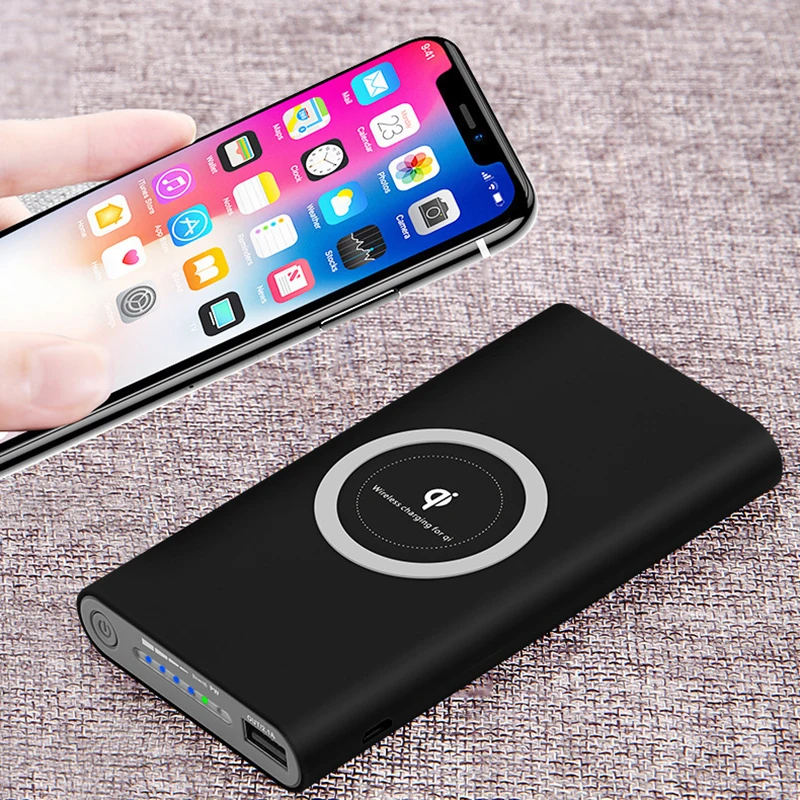 20000mAh Portable External Battery Power Bank Qi Wireless Charger For iPhone 11 Samsung Powerbank Mobile Phone Wireless Charger images - 6