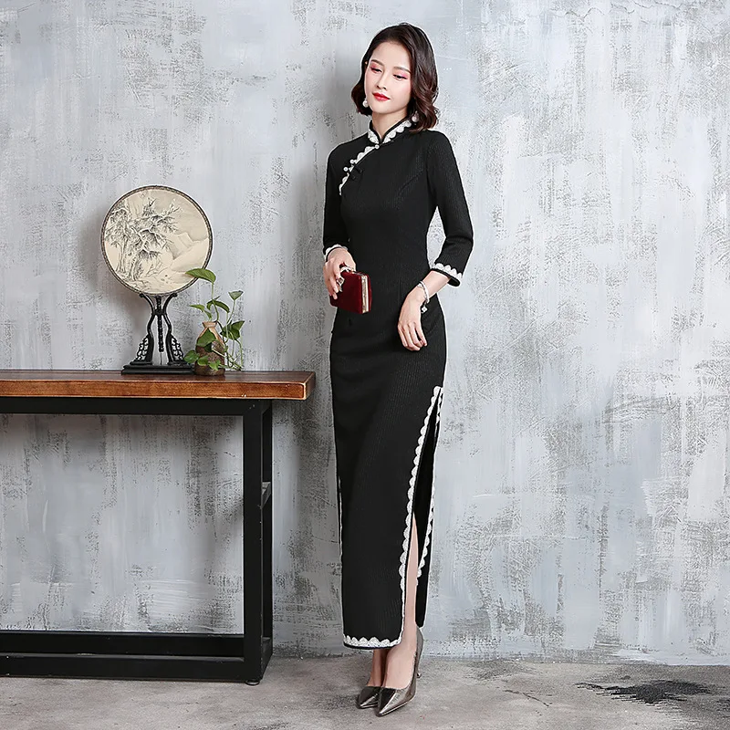 

FZSLCYIYI китайское свадебное платье для женщин Cheongsam тонкое китайское традиционное платье женское длинное платье Qipao для свадебной вечеринки