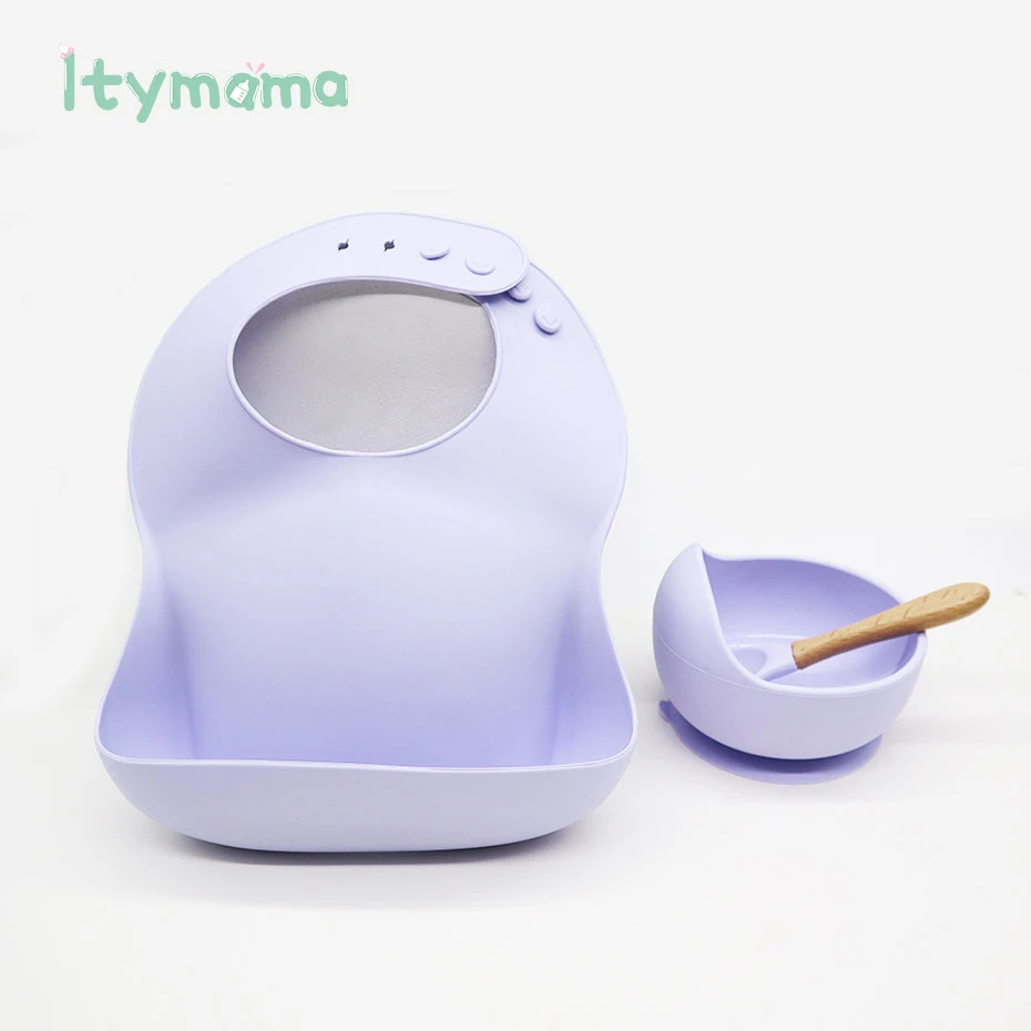 Силиконовая чаша для кормления ребенка нагрудники набор посуды детей BPA