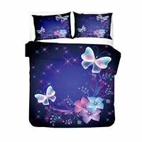helengili 3d bedding set beautiful butterfly pattern print duvet cover set bedclothes with pillowcase bed set home textiles