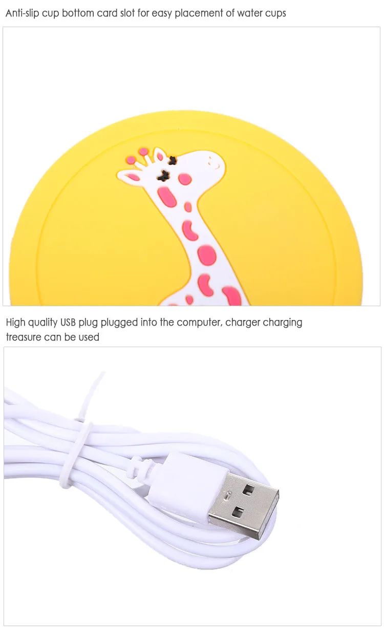 1 шт. USB Силиконовая мультяшная грелка электрическая изоляционная подставка для