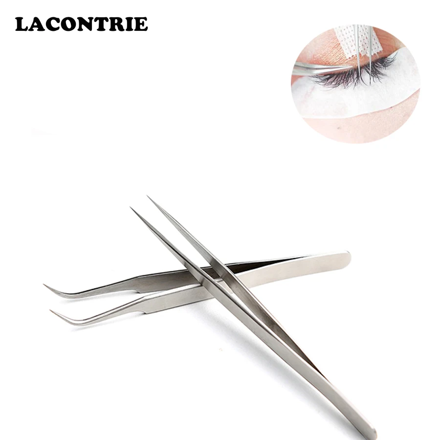 1/2 шт. Пинцет для наращивания ресниц макияж из нержавеющей стали немагнитные