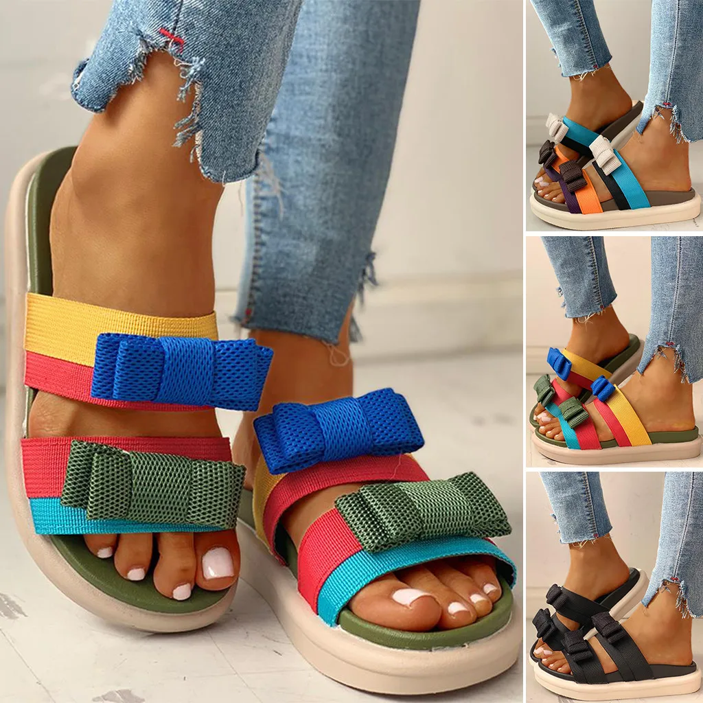 

Casual Platforms Slippers Women Mixed Color Shoes For Female Girl Comfort Open Toe Outdoor Beach Slipper Mujer