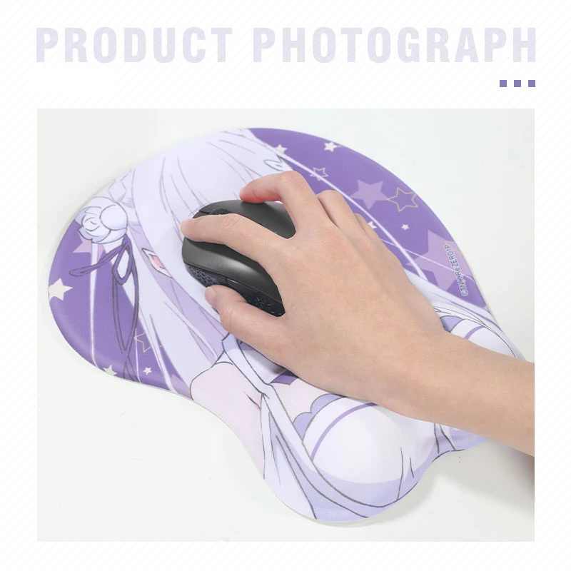 Anime Re:Life In A Different World From Zero Emilia Unisex Cartoon Cosplay 3D Mouse Pad Mousepad Wrist Rest Fashion Daily Gifts |