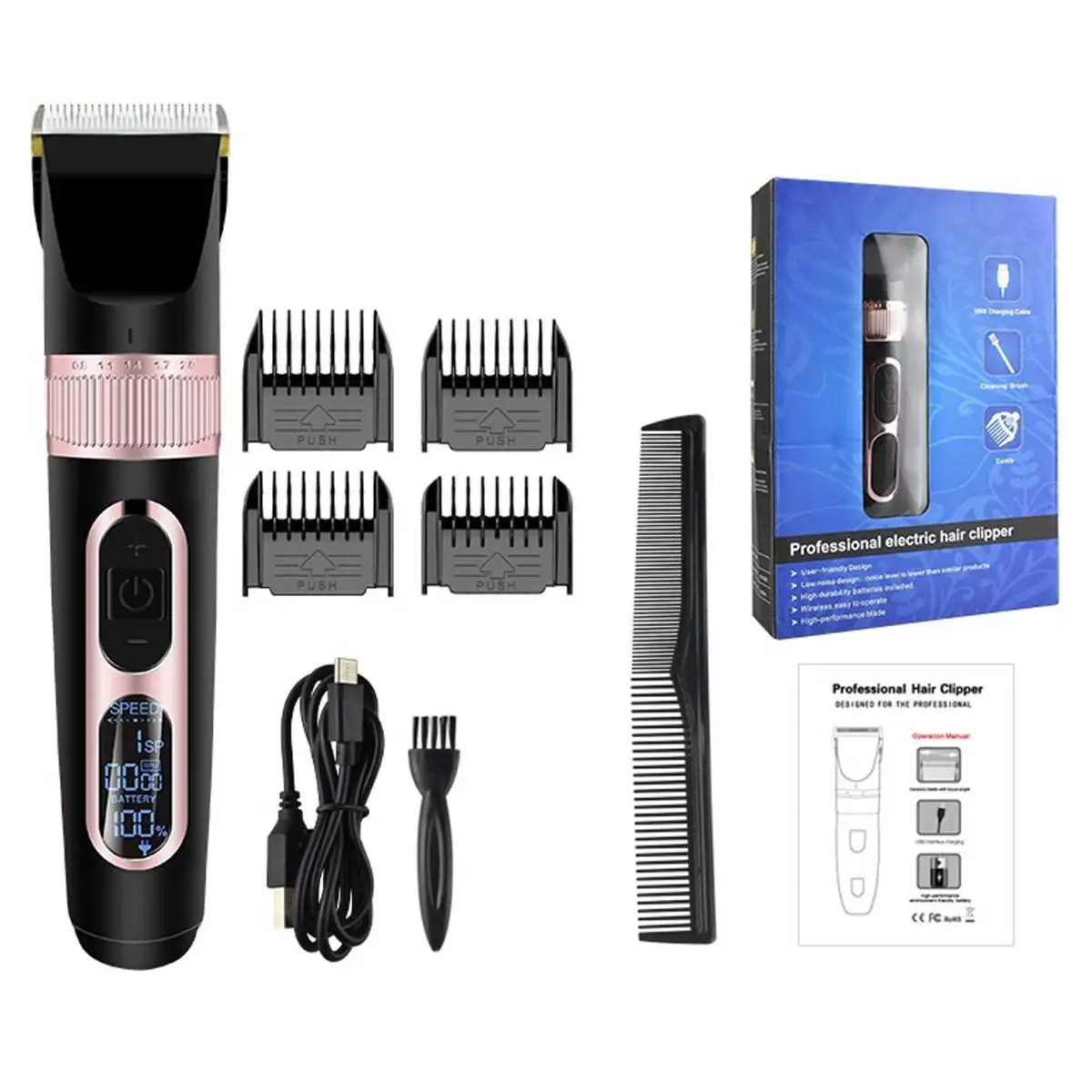 

5 Gear Adjustable Pet Dog Hair Trimmer Animal Grooming Clippers Cat Cutter Machine Shaver Professional Electric Scissor Clipper