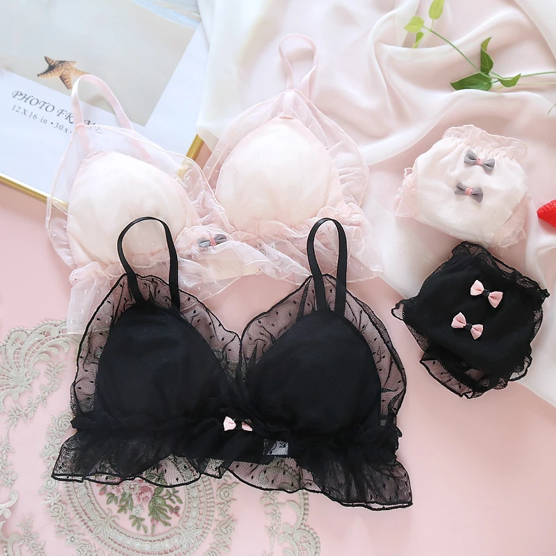 Wriufred Узкие вставки милые бюстгальтеры Чистая Пряжа уютный без проволоки