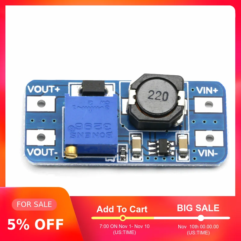 MT3608 DC-DC регулируемый Повышающий Модуль 2A повышение пластина Step Up Модуль с MICRO USB 2 V-24 V 5V 9V 12V 28V