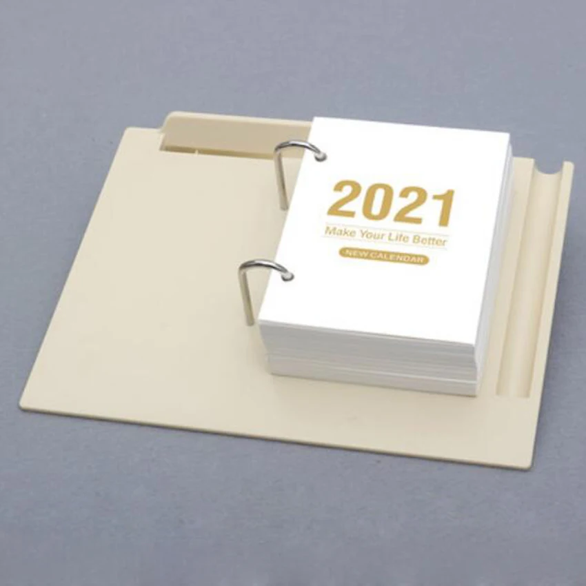 

Desktop Calendar 2021.06-2022.06 Daily Calendar Planner with Plastic Base, 368 Sheets, 70g Ivory White Paper, Home Office Supply
